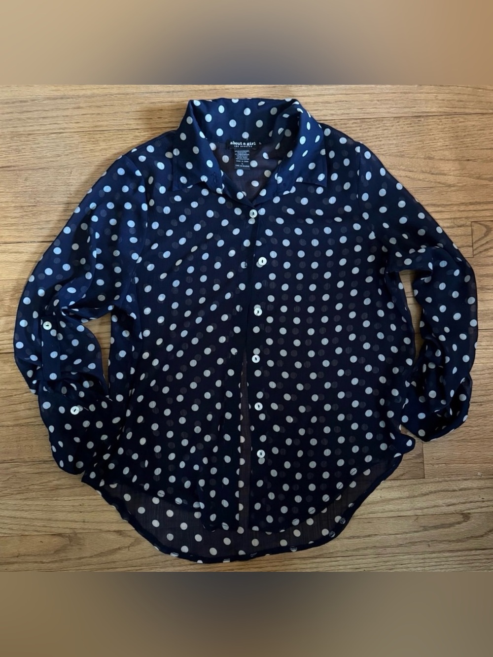 Navy Polka Dot Shirt